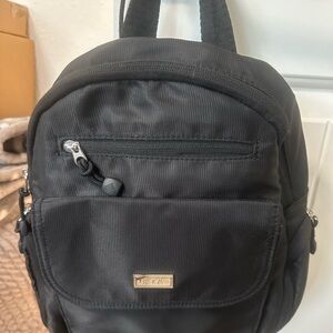 small black backpack